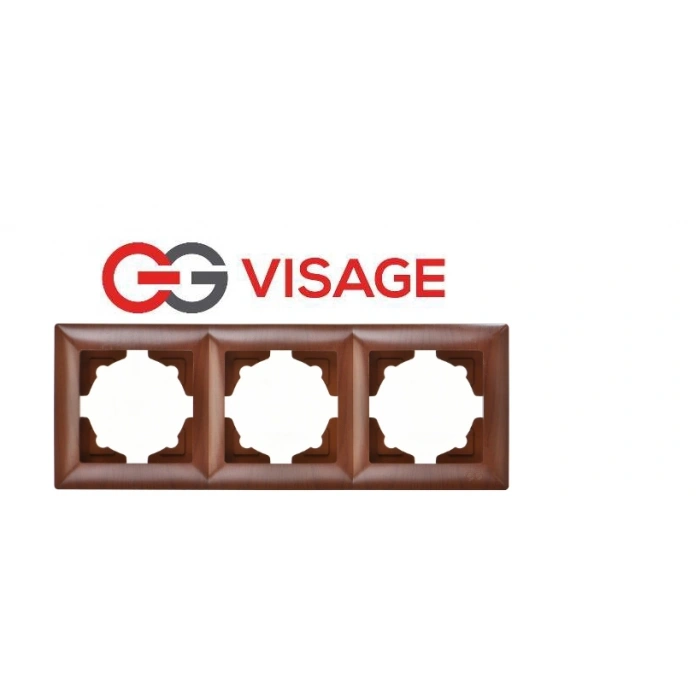 Visage Amazon Ceviz 3 Lü Çerçeve - Priz ve Anahtar İçin Uyumlu Çerçeve