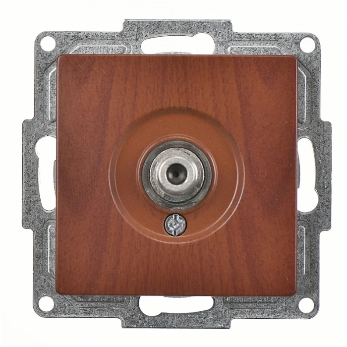 Visage Amazon Ceviz TV Priz F Konnektör (Geçişli-Sonlu) Çerçevesiz - Priz ve Anahtar İçin Uyumlu Çerçeve