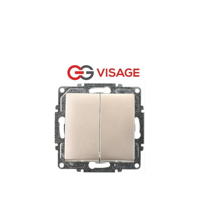 Visage Ambiance Metalik Bej Komütatör Anahtar Çerçevesiz - Priz ve Anahtar İçin Uyumlu Çerçeve