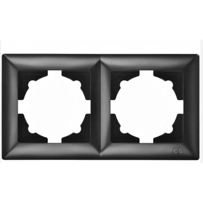 Visage Ambiance Metalik Siyah 2 Li Çerçeve - Priz ve Anahtar İçin Uyumlu Çerçeve