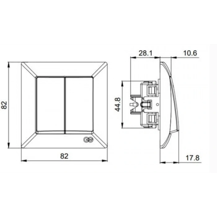 Visage Beyaz Komütatör Anahtar Çerçevesiz - Priz ve Anahtar İçin Uyumlu Çerçeve