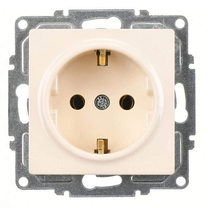 Visage Krem Topraklı Priz Çerçevesiz - Priz ve Anahtar İçin Uyumlu Çerçeve