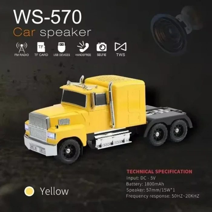 WS-570 Araba Şekli Bluetooth Hoparlör Retro HIFI Stereo Soundbox Masaüstü Bilgisayar Müzik Çalar (5047)