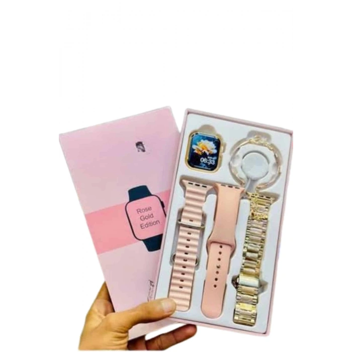Yeni Nesil Kadın Akıllı Saat Rose Gold Android ve İos Uyumlu