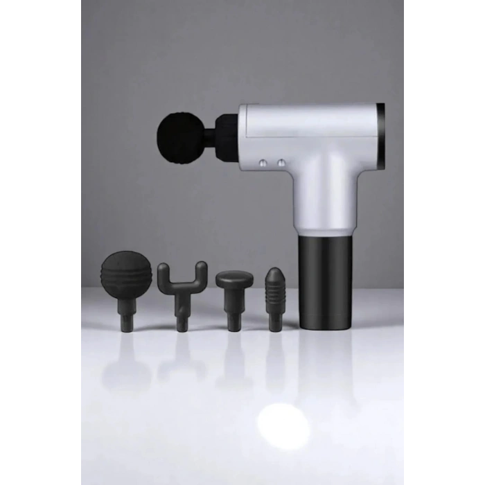 Yeni Nesil Masaj Tabancası 4 Başlıklı Sporcu Şarjlı Kablosuz Omuz Bacak Ayak RENK SEÇİLEMEZ