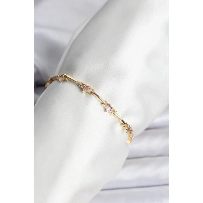 Yıldız Model Gold Renk Pirinç Bileklik
