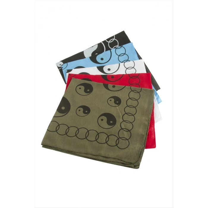 Yin Yang Desenli Keten Bandana 50*50