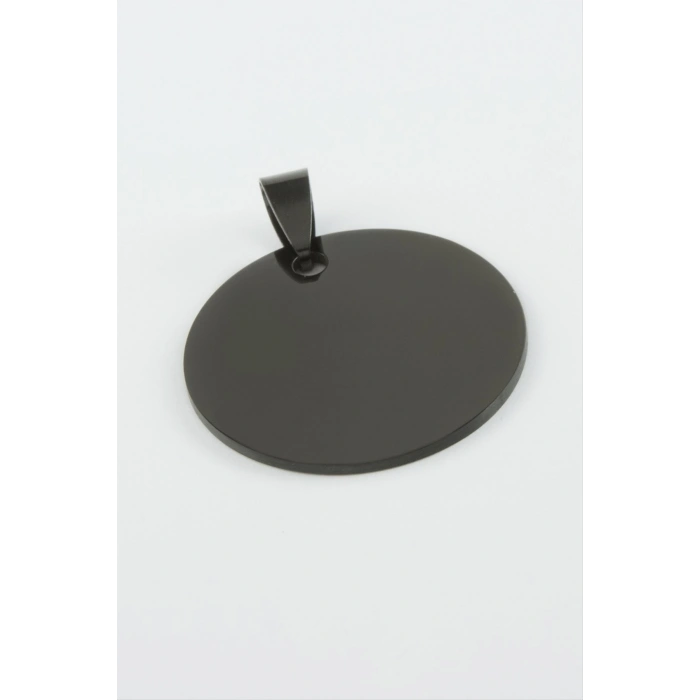 Yuvarlak İsim Yazılabilir Çelik Kolye Ucu 3 cm