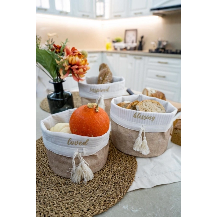 Yuvarlak Katlanabilir Çok Amaçlı Saklama Organizer Kutu Keçe Sepet (mega) - 03389