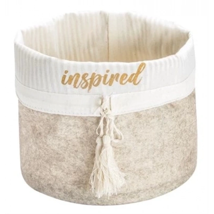 Yuvarlak Katlanabilir Çok Amaçlı Saklama Organizer Kutu Keçe Sepet (mini) - 03402