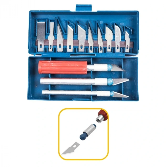 Zanaat 16 Parça Hobi Gravür Ahşap Heykel Çömlek Oyma Şekil Verme 13 Maket  Neşter Seti (5047)