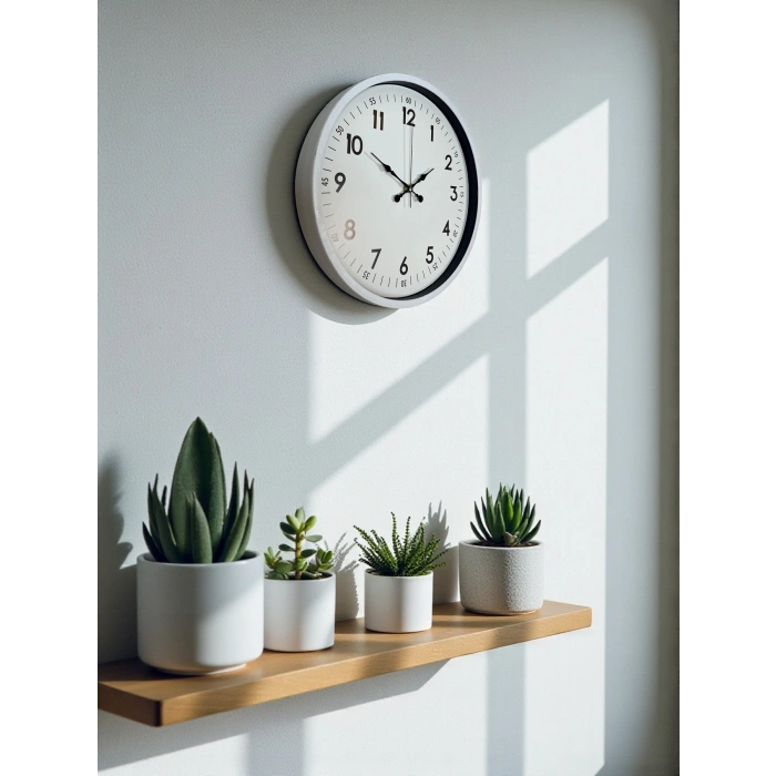 Zentime 36 Cm Beyaz Dekoratif Duvar Saati