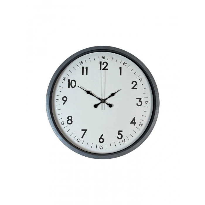 Zentime 36 Cm Gri Dekoratif Duvar Saati