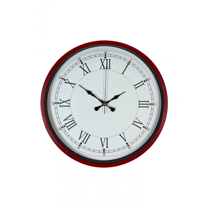 Zentime 36 Cm Kırmızı Dekoratif Duvar Saati