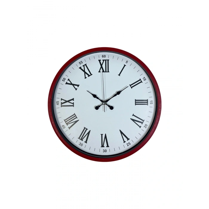Zentime 36 Cm Kırmızı Dekoratif Duvar Saati