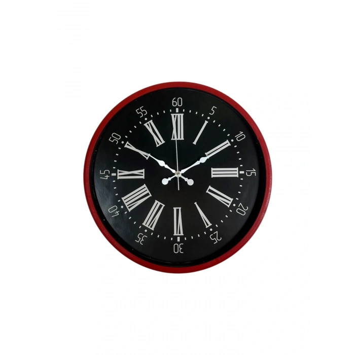 Zentime 36 Cm Kırmızı Dekoratif Duvar Saati