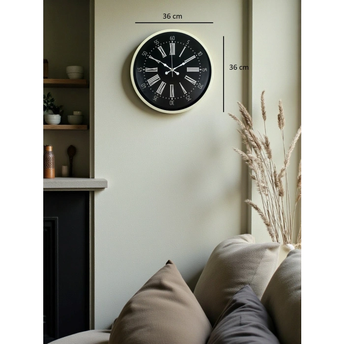 Zentime 36 Cm Krem Dekoratif Duvar Saati