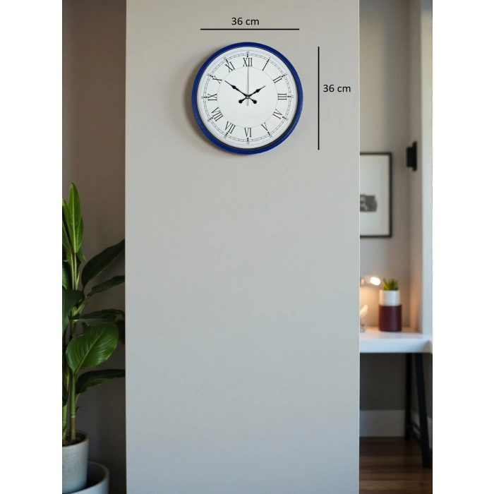 Zentime 36 Cm Lacivert Dekoratif Duvar Saati