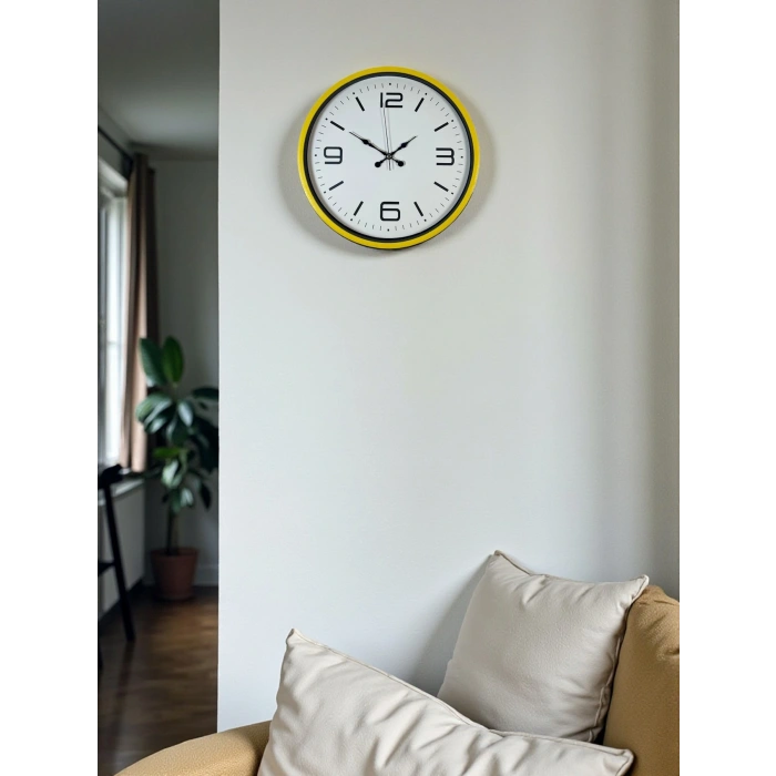 Zentime 36 Cm Sarı Dekoratif Duvar Saati