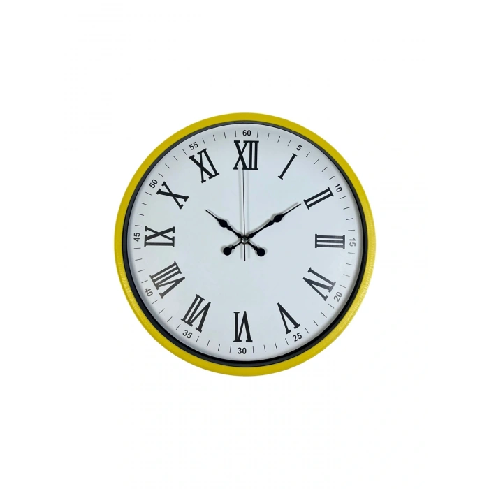 Zentime 36 Cm Sarı Dekoratif Duvar Saati