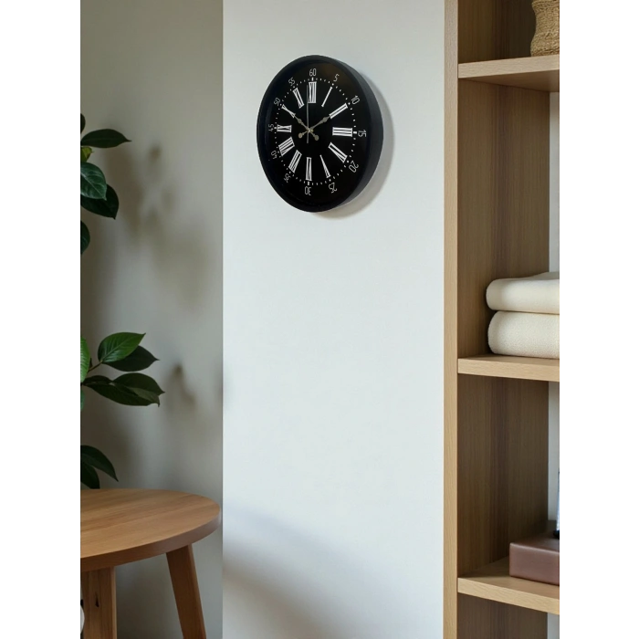 Zentime 36 Cm Siyah Dekoratif Duvar Saati