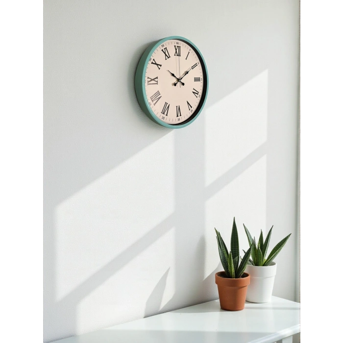 Zentime 36 Cm Turkuaz Dekoratif Duvar Saati