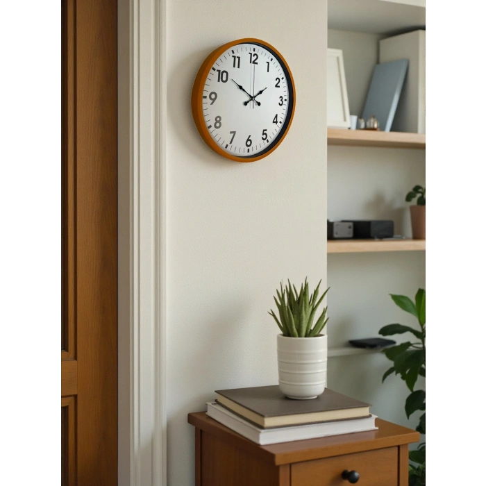 Zentime 36 Cm Turuncu Dekoratif Duvar Saati