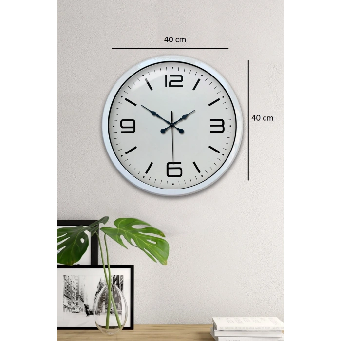 Zentime 40 Cm Beyaz Klasik Duvar Saati
