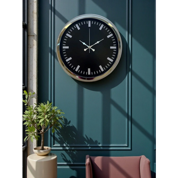 Zentime 40 Cm Krom Şık Duvar Saati