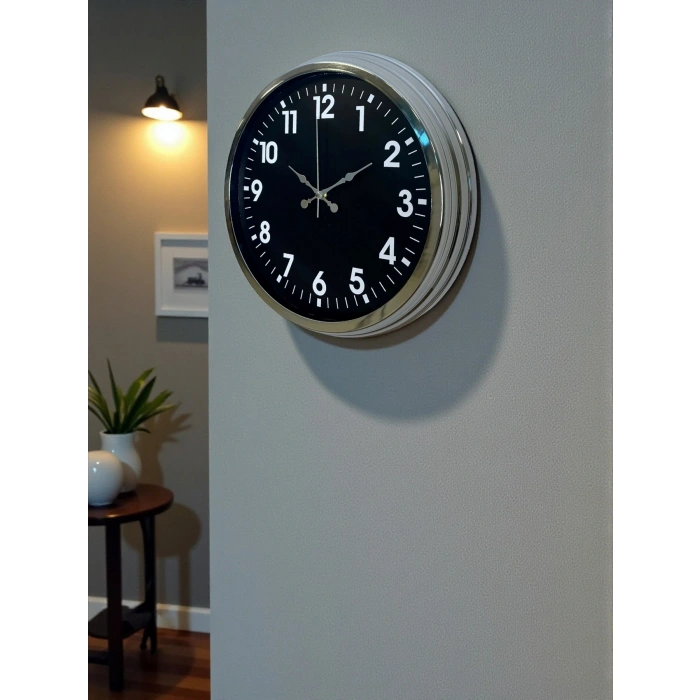 Zentime 40 Cm Krom Şık Duvar Saati
