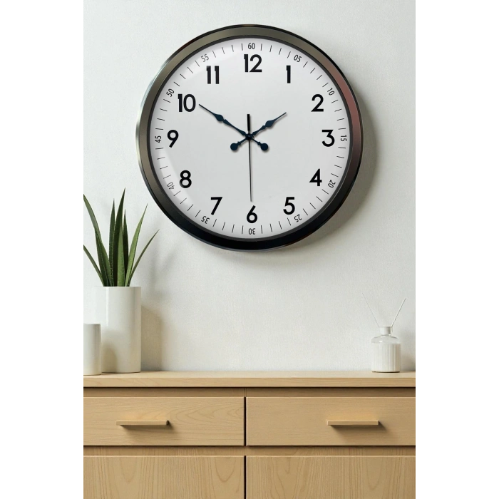 Zentime 52 Cm Siyah Modern Duvar Saati