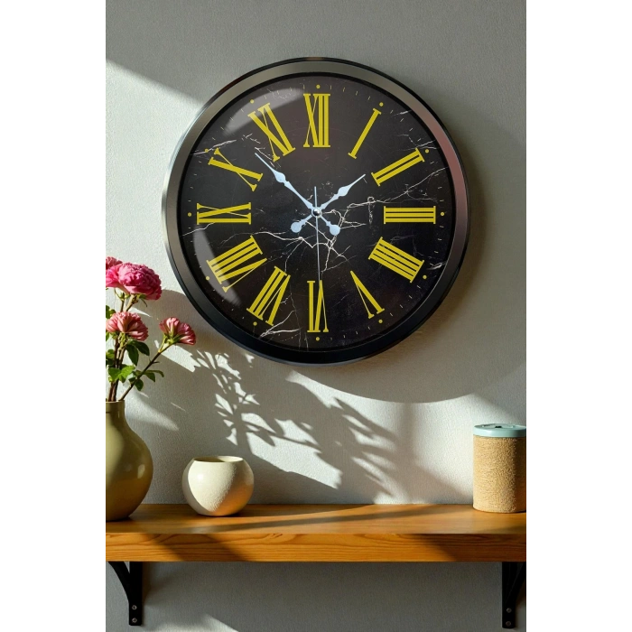 Zentime 52 Cm Siyah Modern Duvar Saati