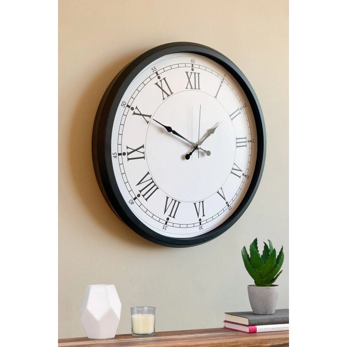 Zentime 52 Cm Siyah Modern Duvar Saati