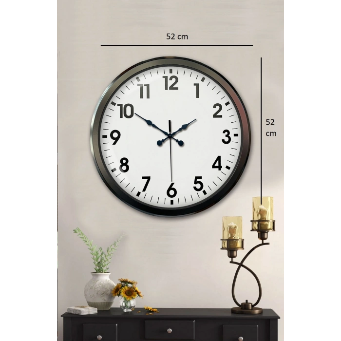 Zentime 52 Cm Siyah Modern Duvar Saati