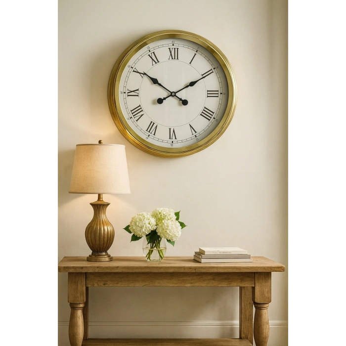 Zentime 60 Cm Gold Lüks Duvar Saati