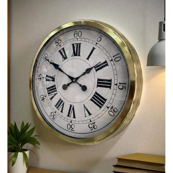 Zentime 60 Cm Gold Lüks Duvar Saati