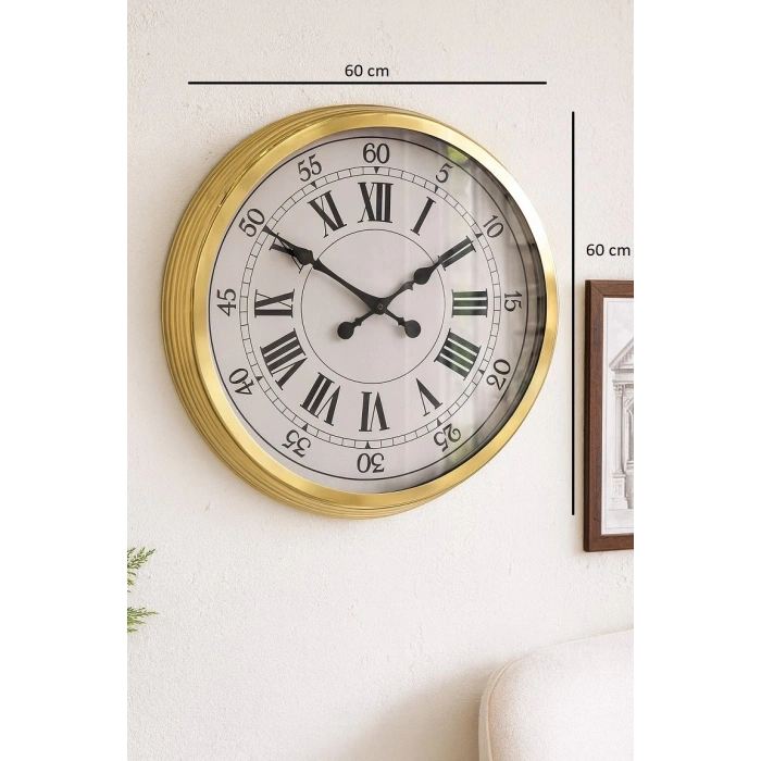 Zentime 60 Cm Gold Lüks Duvar Saati