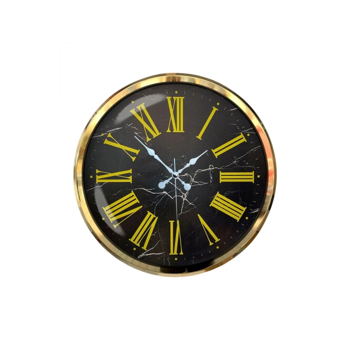 Zentime Black Marble Gold 52 Cm Metal Duvar Saati