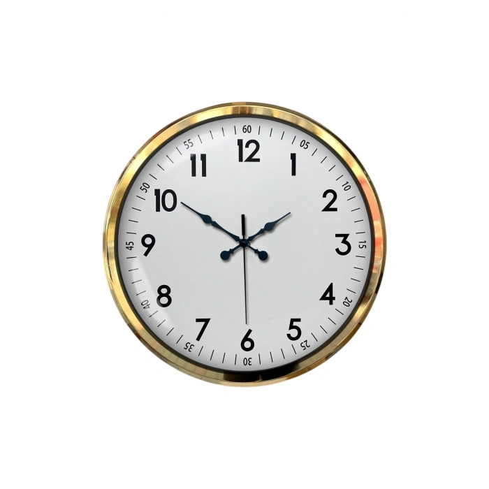 Zentime Gold & White Luxury Classic 52 Cm Metal Duvar Saati