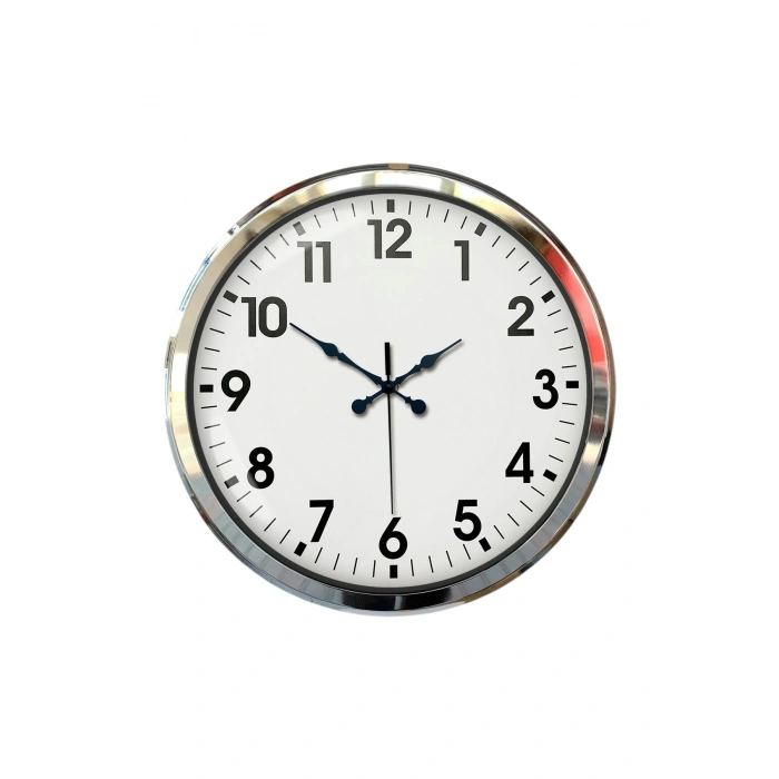 Zentime Krom Şıklık 52 Cm Metal Modern Duvar Saati