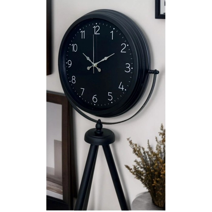 Zentime Sade Siyah Tripod Ayaklı Saat