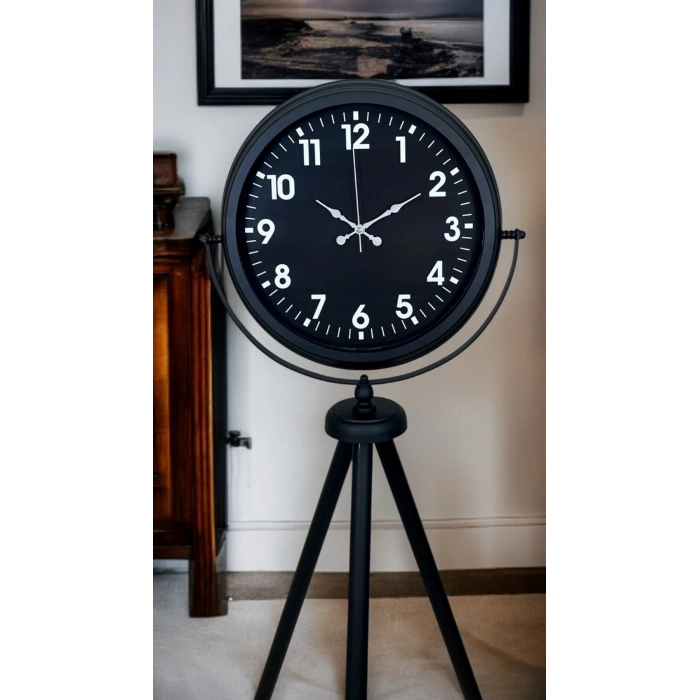 Zentime Siyah Asil Standart Stil Tripod Ayaklı Saat