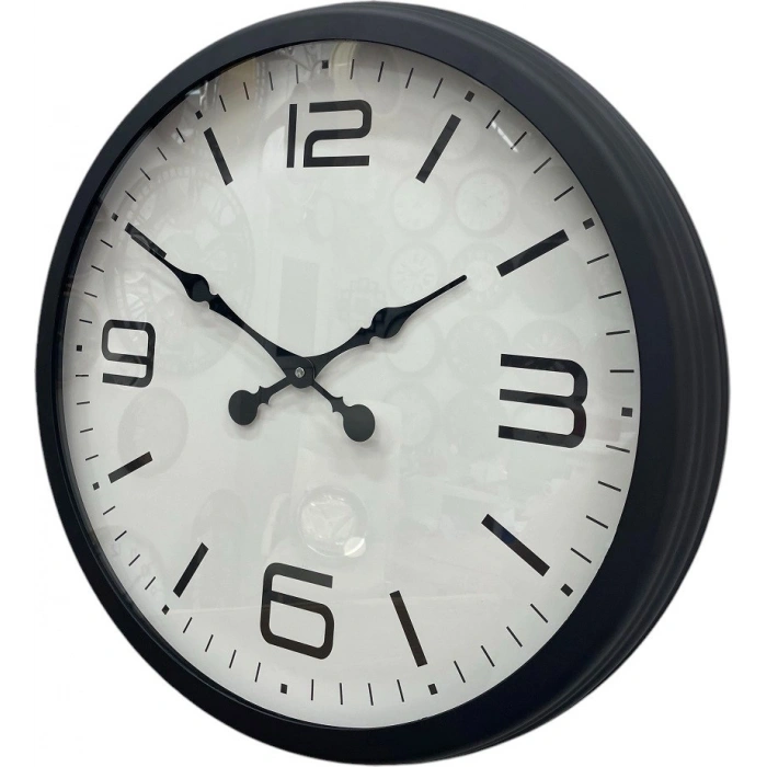 Zentime Siyah Modern Şık 60 Cm Metal Duvar Saati