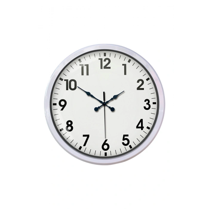 Zentime White Classic Modern 52 Cm Metal Duvar Saati