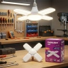 1+4 KOLLU - YAPRAKLI PERVANE MODELİ PAPATYA BEYAZ LED LAMBA AMPUL 40W - E27 P-6040B (5047)