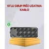 10 Prizli Uzatma Kablosu Termal Koruma USB Type-C Hızlı Şarj 2500W