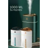 1000 ML Ultrasonik Hava Nemlendirici Işıklı Buhar Makinesi Ve Aroma Difüzörü (5047)