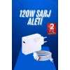 120 Watt Turbo Hızlı Şarj Aleti Seti Hızlı Şarj Adaptörü Beyaz