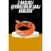 120W 3 İn 1 Uyumlu Silikon Şarj Kablosu Hızlı Şarj Kablosu