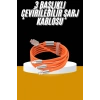 120W 3 İn 1 Uyumlu Silikon Şarj Kablosu Hızlı Şarj Kablosu